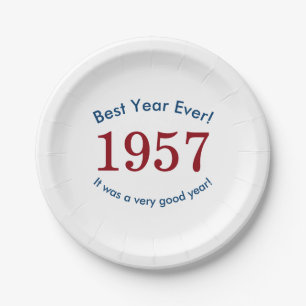 1957 Bestes Jahr je 60. Geburtstagsparty Pappteller