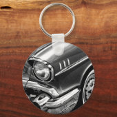 1957 Chevrolet Bel Air Black & White Schlüsselanhänger (Vorderseite)