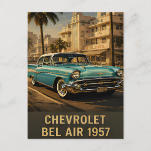 1957 Chevrolet Bel Air Classic American Car Retro Postkarte