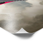 1957 Chevrolet Bel Air mit amerikanischer Flagge Fotodruck (Ecke)