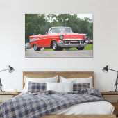 1957 Chevrolet Cabriolet rot mit Sonderrädern Leinwanddruck (Insitu (Schlafzimmer))