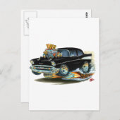 1957 Chevy 150-210 Black Car Postkarte (Vorne/Hinten)