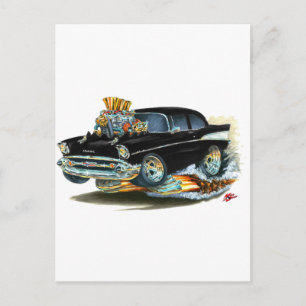 1957 Chevy 150-210 Black Car Postkarte