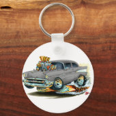 1957 Chevy 150-210 Gray Car Schlüsselanhänger (Vorderseite)