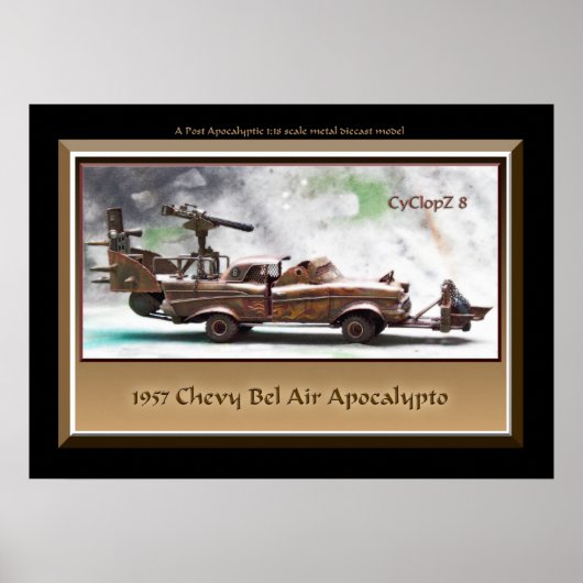 1957 Chevy Bel Air, Art Car, Junk, Post Apokalypse Poster (Vorne)