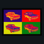1957 Chevy Bel Air Car Pop Art Poster<br><div class="desc">Farbenfrohe 1957 Chevy Bel Air antike Auto Pop Kunstbild.</div>