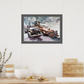 1957 Chevy Bel Air, Classic, Junk Post Apokalypse Poster (Küche)