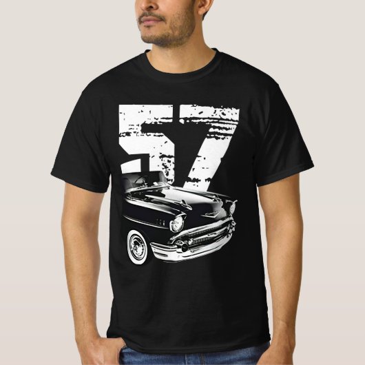 1957 Chevy Bel Air Front Side View Silhouette T-Shirt (Vorderseite)