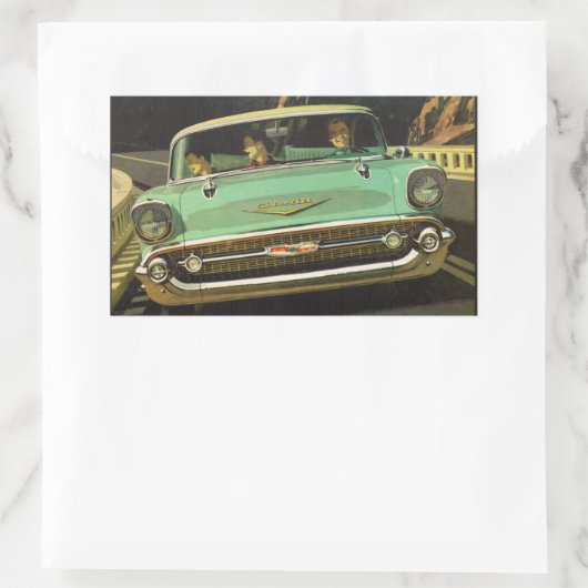 1957 Chevy Bel Air Rechteckiger Aufkleber (Tasche)