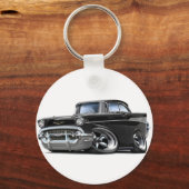 1957 Chevy Belair Black Frisierte Auto Schlüsselanhänger (Vorderseite)