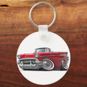 1957 Chevy Belair Red Convertible Schlüsselanhänger (Vorderseite)