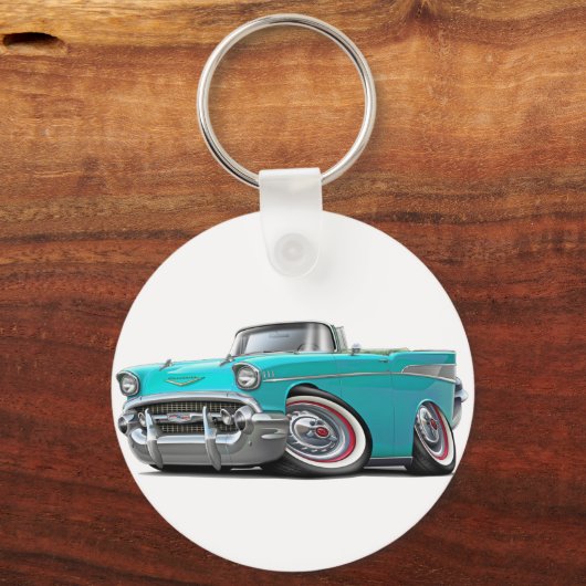 1957 Chevy Belair Türkis Convertible Schlüsselanhänger (Vorderseite)