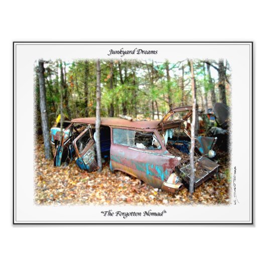 1957 Chevy Nomad Nostalgia Junkyard Art Print Fotodruck (Vorne)