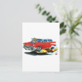 1957 Chevy Nomad Red Car Postkarte (Stehend Vorderseite)