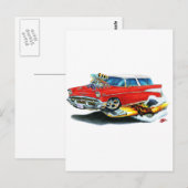 1957 Chevy Nomad Red Car Postkarte (Vorne/Hinten)