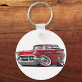 1957 Chevy Nomad Red Car Schlüsselanhänger (Vorderseite)