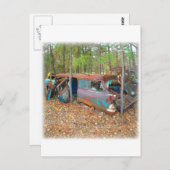 1957 Chevy Nomad Rusting in Wooded Junkyard Postkarte (Vorne/Hinten)