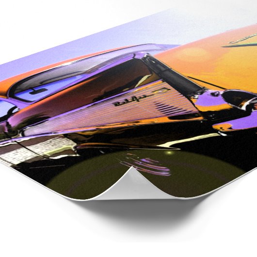 1957 Chevy "Sunny Days" Orange Poster (Ecke)