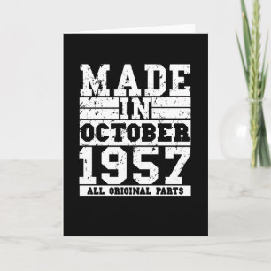 1957 Geburtstag Oktober Vintage Sprüche Karte