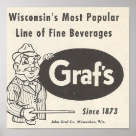1957 Graf's Beverages ~ Opa Graf Poster