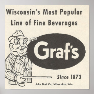 1957 Graf's Beverages ~ Opa Graf Poster