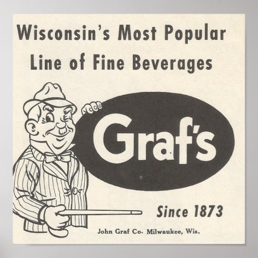 1957 Graf's Beverages ~ Opa Graf Poster (Vorne)