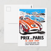 1957 Großer Preis von Paris - Vintages Rennen Postkarte (Vorne/Hinten)