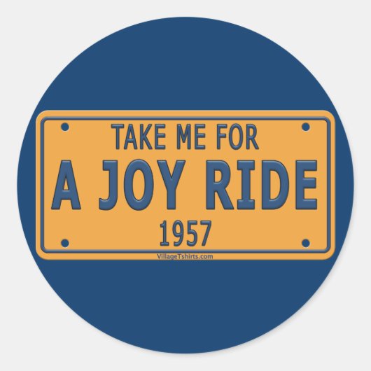 1957 Joy Ride Car Runder Aufkleber (Vorderseite)