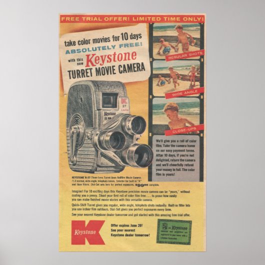 1957 Keystone-Filmkamera Poster (Vorne)