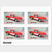 1957 Korvette auf der Straßenkarte Rechteckiger Aufkleber (Blatt)