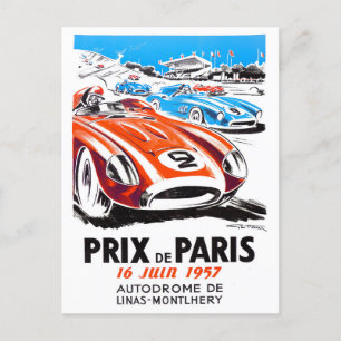 1957 Paris Grand Prix Oldtimer-Rennen Postkarte