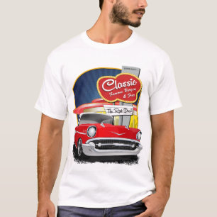 1957 Rot und Weiß in Diner Chevy Bel Air T-Shirt