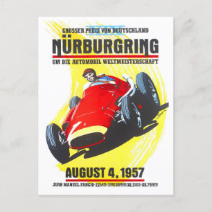 1957 Vintager Nürburgring-Grand-Prix-Rennen Postkarte