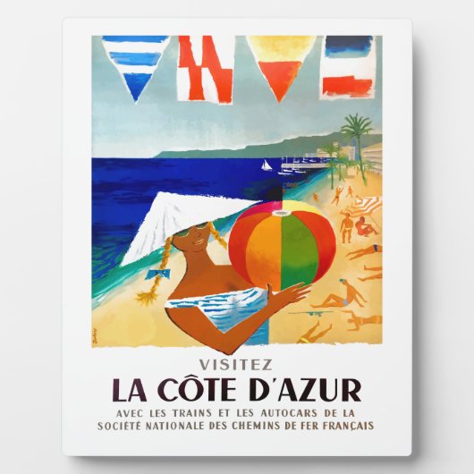 1957 Visitez La Cote D’Azur French Travel Poster Fotoplatte (Vorderseite)