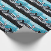 1957er Chevy in Blau, Geschenkpapier . (Ecke)