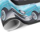 1957er Chevy in Blau, Geschenkpapier . (Rolleneckpunkt)