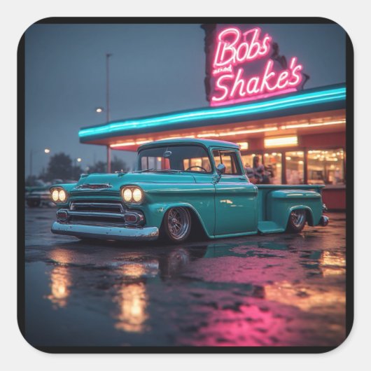 1958 Chevrolet 3100 Apachee Quadratischer Aufkleber (Vorderseite)