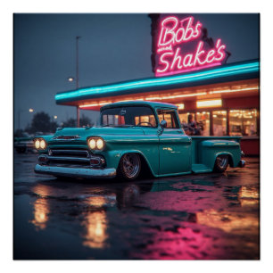 1958 Chevy Apache Custom Truck cruisen Poster