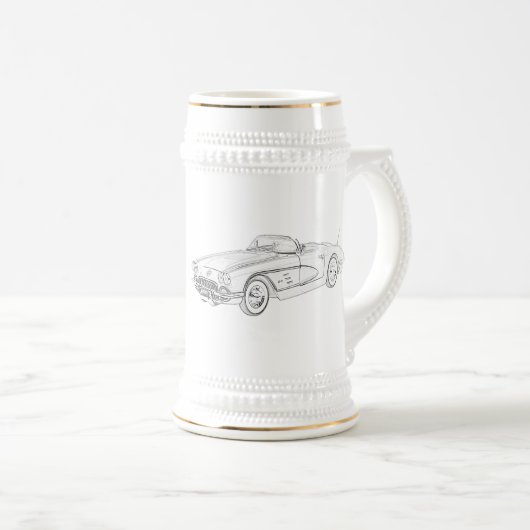 1958 Chevy Corvette Bierglas (VorderseiteRechts)
