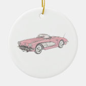 1958 Chevy Corvette Christmas Keramik Ornament (Vorne)