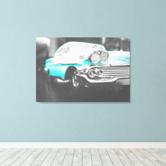 1958 chevy impala hell blau leinwanddruck (Insitu (Holzboden))