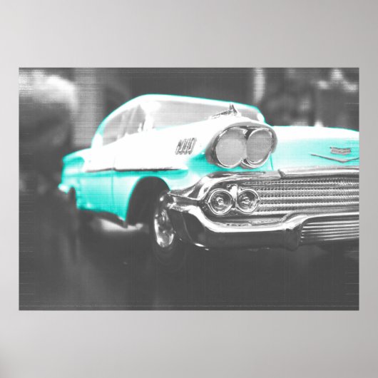 1958 chevy impala hell blau poster (Vorne)