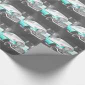1958 chevy impala hellblau Klassiker Auto Geschenkpapier (Ecke)