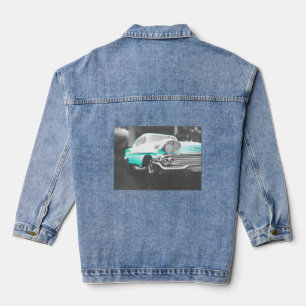 1958 chevy impala hellblau Klassiker Auto Jeansjacke