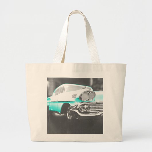 1958 chevy impala hellblau Klassiker Auto Jumbo Stoffbeutel (Vorne)