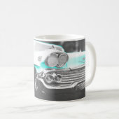 1958 chevy impala hellblau Klassiker Auto Kaffeetasse (VorderseiteRechts)