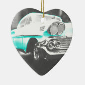 1958 chevy impala hellblau Klassiker Auto Keramikornament (Rechts)