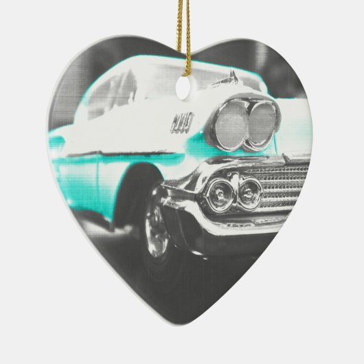 1958 chevy impala hellblau Klassiker Auto Keramikornament (Rechts)