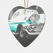 1958 chevy impala hellblau Klassiker Auto Keramikornament (Links)