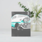 1958 chevy impala hellblau Klassiker Auto Postkarte (Stehend Vorderseite)